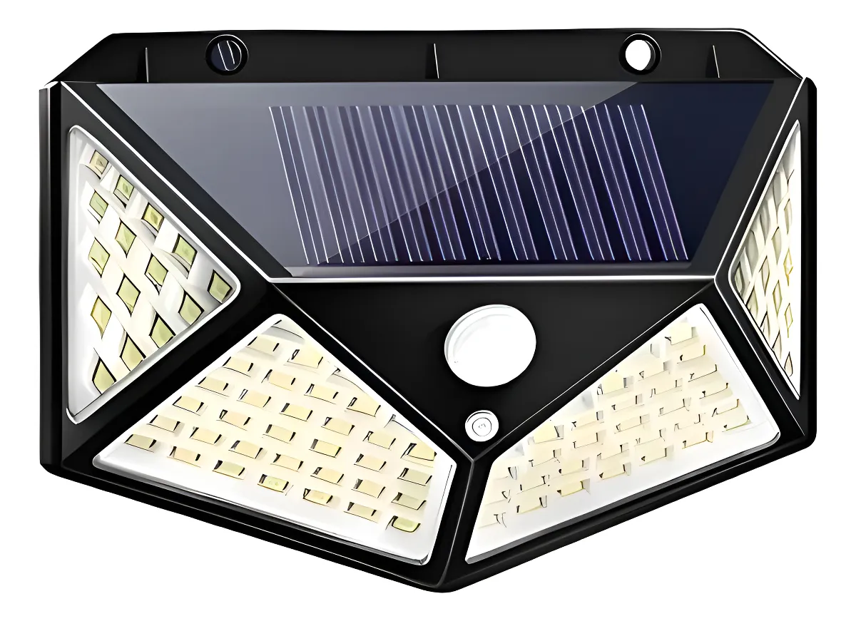Hogar Jardin Lampara Solar Impermeable 100 Led Negro